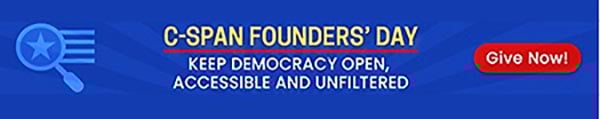 C-SPAN Founders Day banner - blue