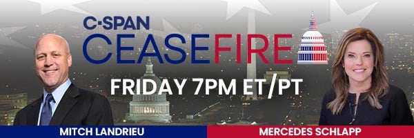 Ceasefire newsletter banner - Landrieu and Schlapp